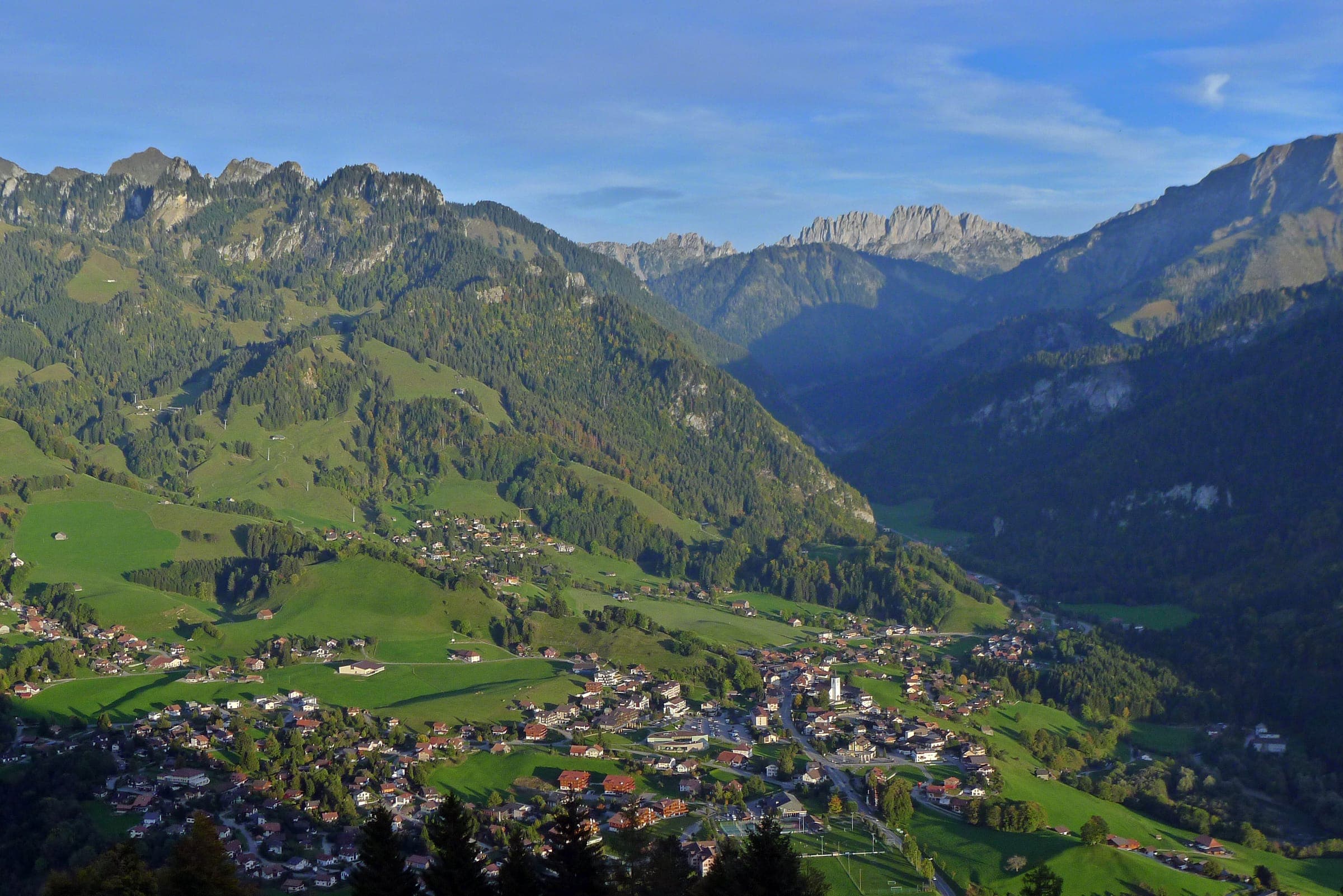 Paysage de Charmey et des Gastlosen en Gruyère